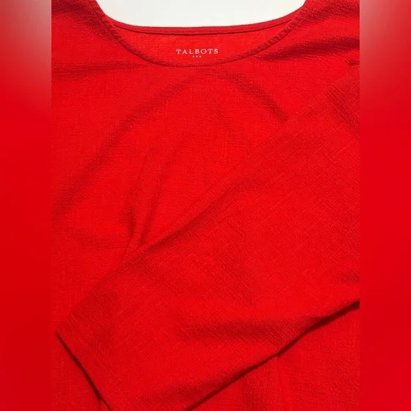 Talbots Women's Bright Red Long Sleeve Top - Picture 5 of 6